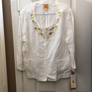 FINAL MARKDOWN Ladies’ NWT Ruby Rd. Linen Blend Jacket Hook & Loop Closures (14)